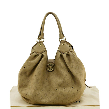 LOUIS VUITTON Solar Large Mahina Leather Hobo Bag Beige