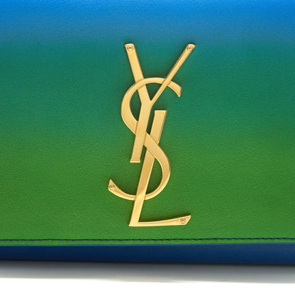 Saint Laurent Mini kate chain Bag (17cm) blue/ green GHW