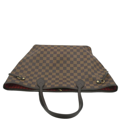 LOUIS VUITTON Neverfull MM Damier Ebene Tote Bag Brown