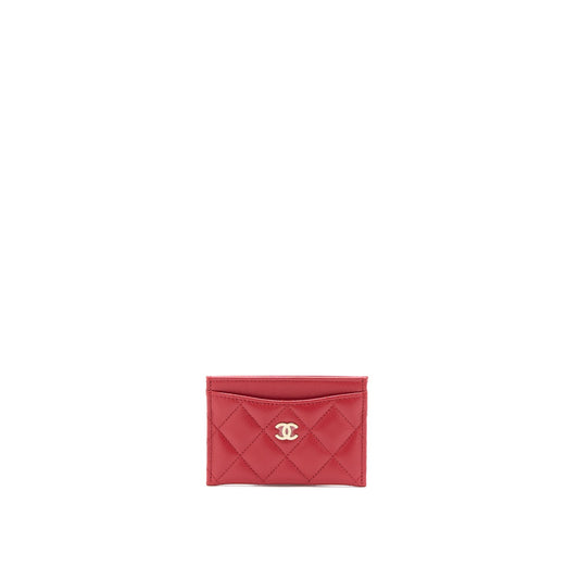 Chanel Classic  Holder Caviar Red with SHW