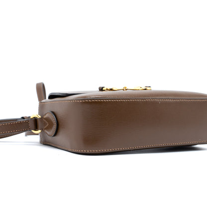 Gucci Horsebit Shoulder Bag Calfskin Brown