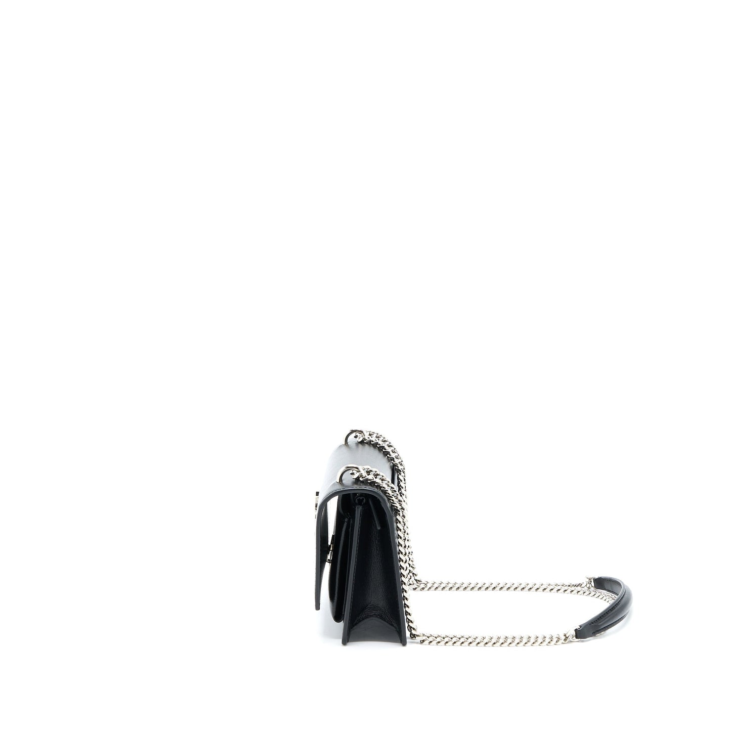 Saint Laurent Sunset Chain Wallet Smooth Calfskin Black SHW
