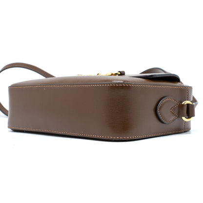 Gucci Horsebit Shoulder Bag Calfskin Brown