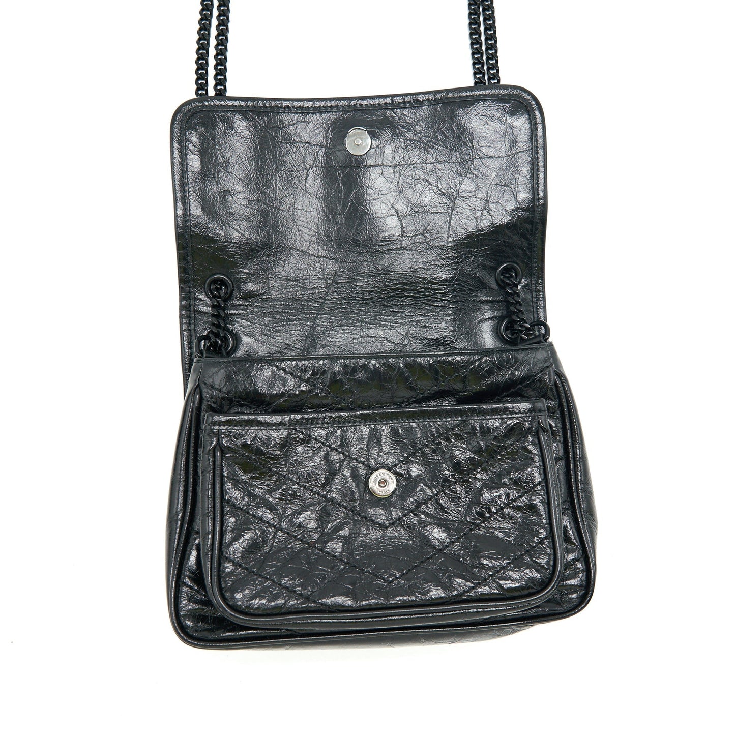 Saint Laurent Medium Niki Bag crinkled Vintage so black
