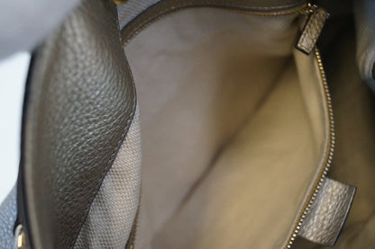GUCCI Gold Pebbled Leather Soho Chain Tote Bag
