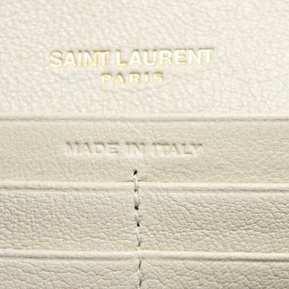 Saint Laurent Becky Quilted Chain Bag White GHW