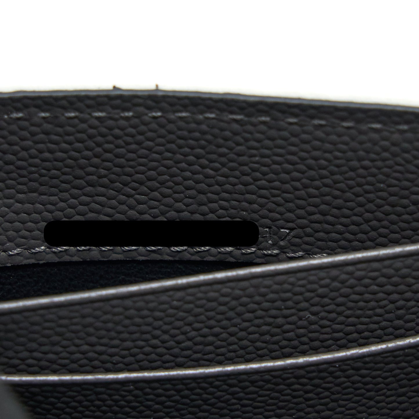 Saint Laurent Small Flap Wallet Grained Calfskin Grey/White SHW