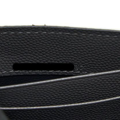 Saint Laurent Small Flap Wallet Grained Calfskin Grey/White SHW