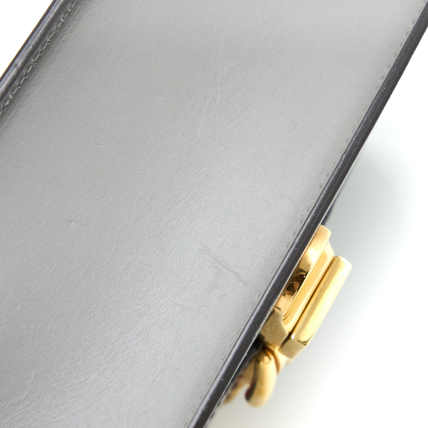 Gucci Small Sylvie Shoulder Bag Calfskin Grey