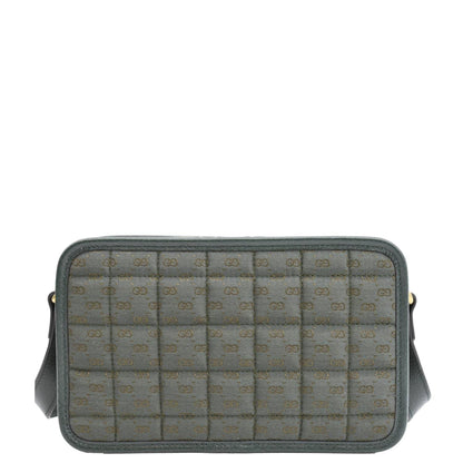 GUCCI Mini Quilted GG Supreme Canvas Crossbody Bag Green 751914