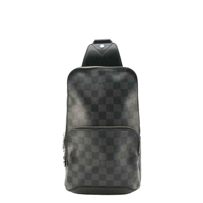 LOUIS VUITTON Avenue Sling Damier Graphite Backpack Bag Black