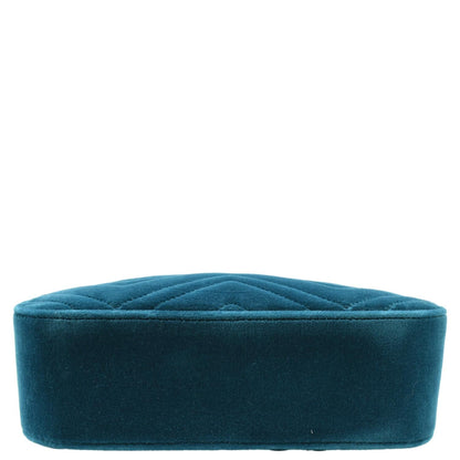 GUCCI Marmont Small Suede Crossbody Camera Bag Teal 447632
