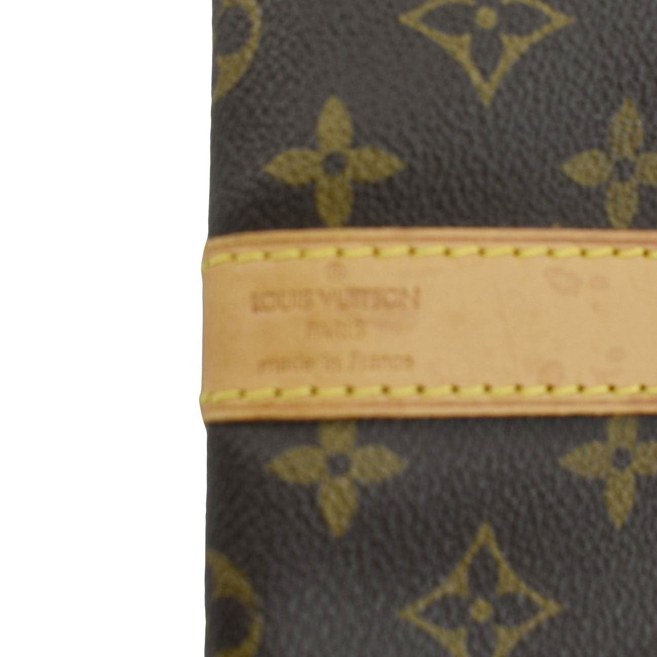 LOUIS VUITTON Keepall 60 Bandouliere Monogram Canvas Travel Bag Brown