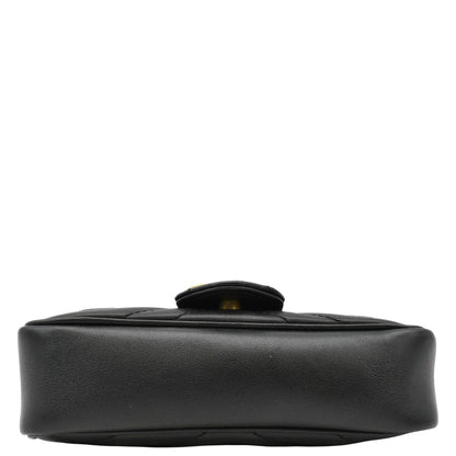GUCCI GG Marmont Super Mini Matelasse Leather Crossbody Bag Black 476433