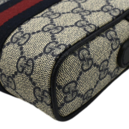 GUCCI Ophidia Small GG Canvas Messenger Bag Navy Blue 598127