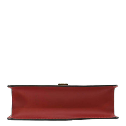 GUCCI Sylvie Small Web Leather Shoulder Bag Red