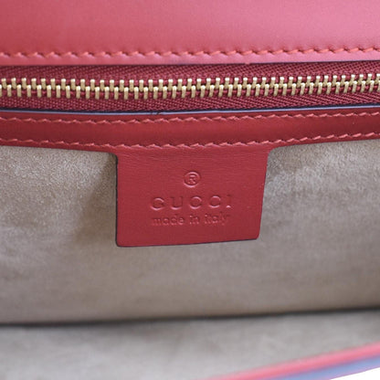 GUCCI Sylvie Small Web Leather Shoulder Bag Red