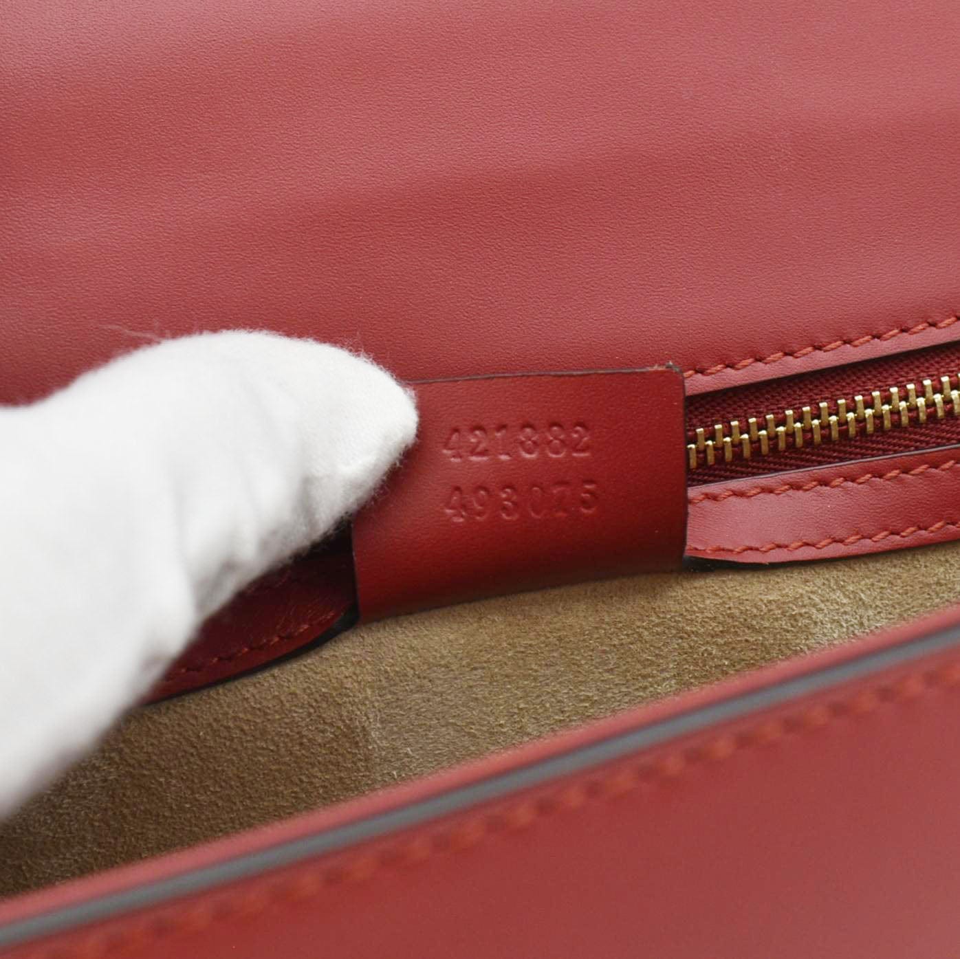 GUCCI Sylvie Small Web Leather Shoulder Bag Red