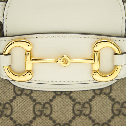 Gucci Horsebit 1955 Small Shoulder Bag White Leather
