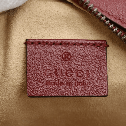 GUCCI GG Marmont Mini Round Leather Crossbody Bag Red 550154