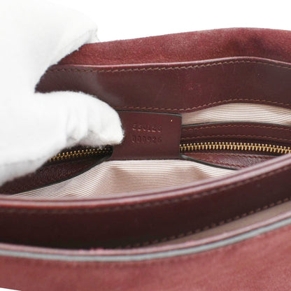 GUCCI Arli Medium Suede Leather Crossbody Bag Red 550126