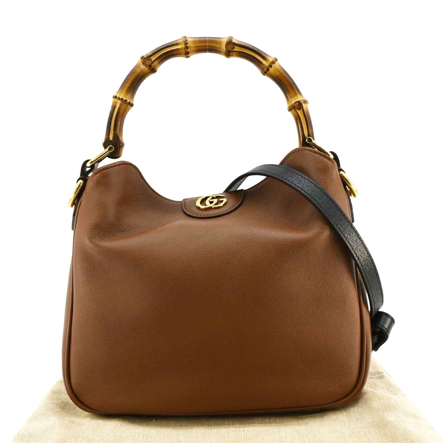 GUCCI Diana Small Leather Top Handle Tote Bag Chocolate Brown 746251