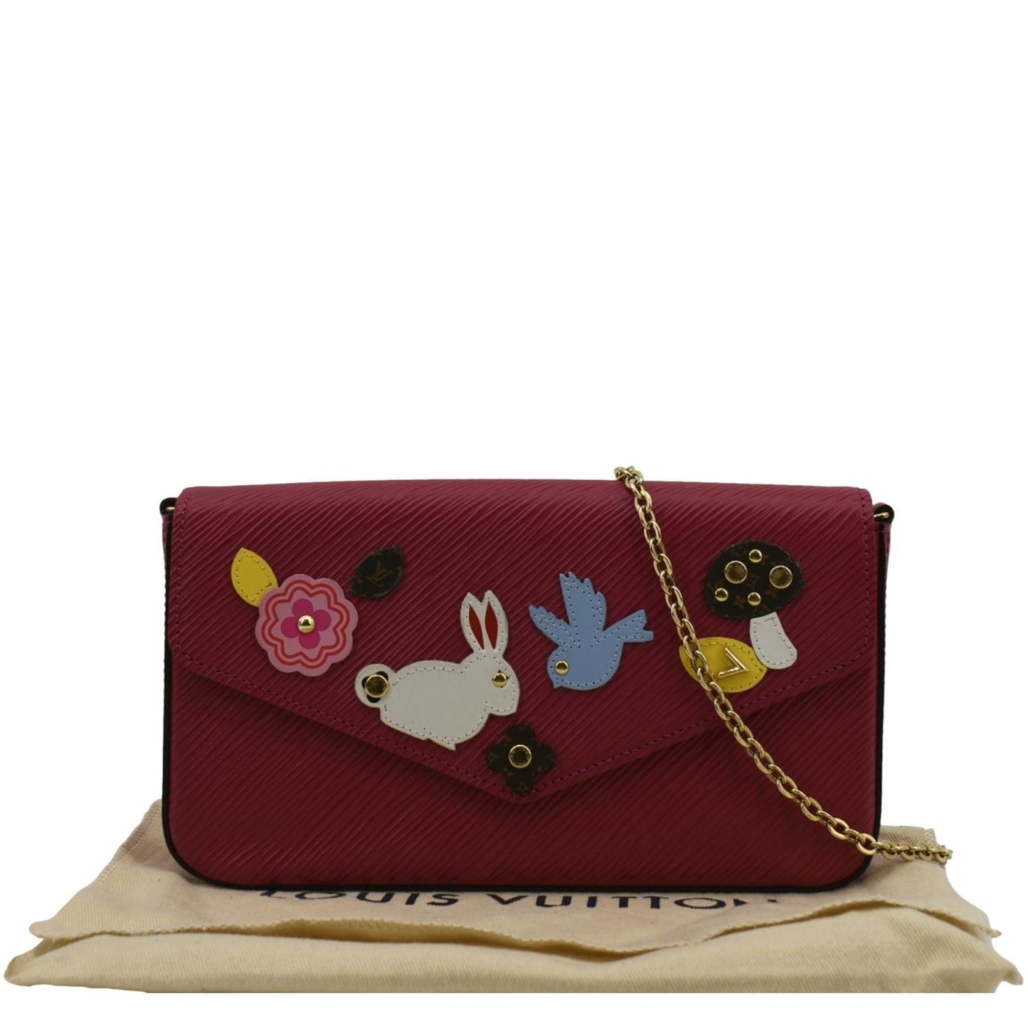 LOUIS VUITTON Easter Felicie Epi Leather Pochette Crossbody Bag Pink