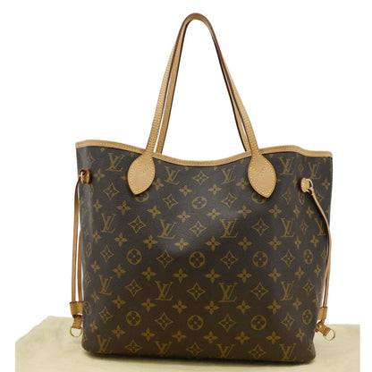 LOUIS VUITTON Neverfull MM Monogram Canvas Tote Bag Brown