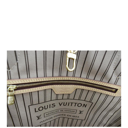 LOUIS VUITTON Neverfull MM Monogram Canvas Tote Bag Brown