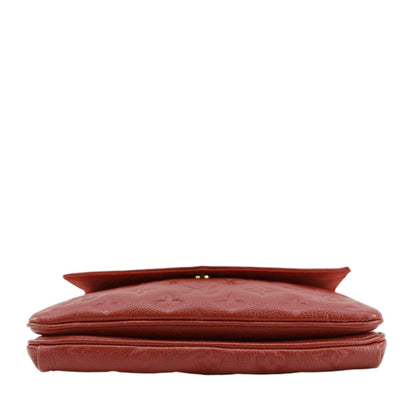 LOUIS VUITTON Twice Pochette Monogram Empreinte Crossbody Bag Red