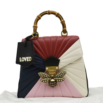 GUCCI Queen Margaret Quilted Leather Bee Backpack Multicolor 476664