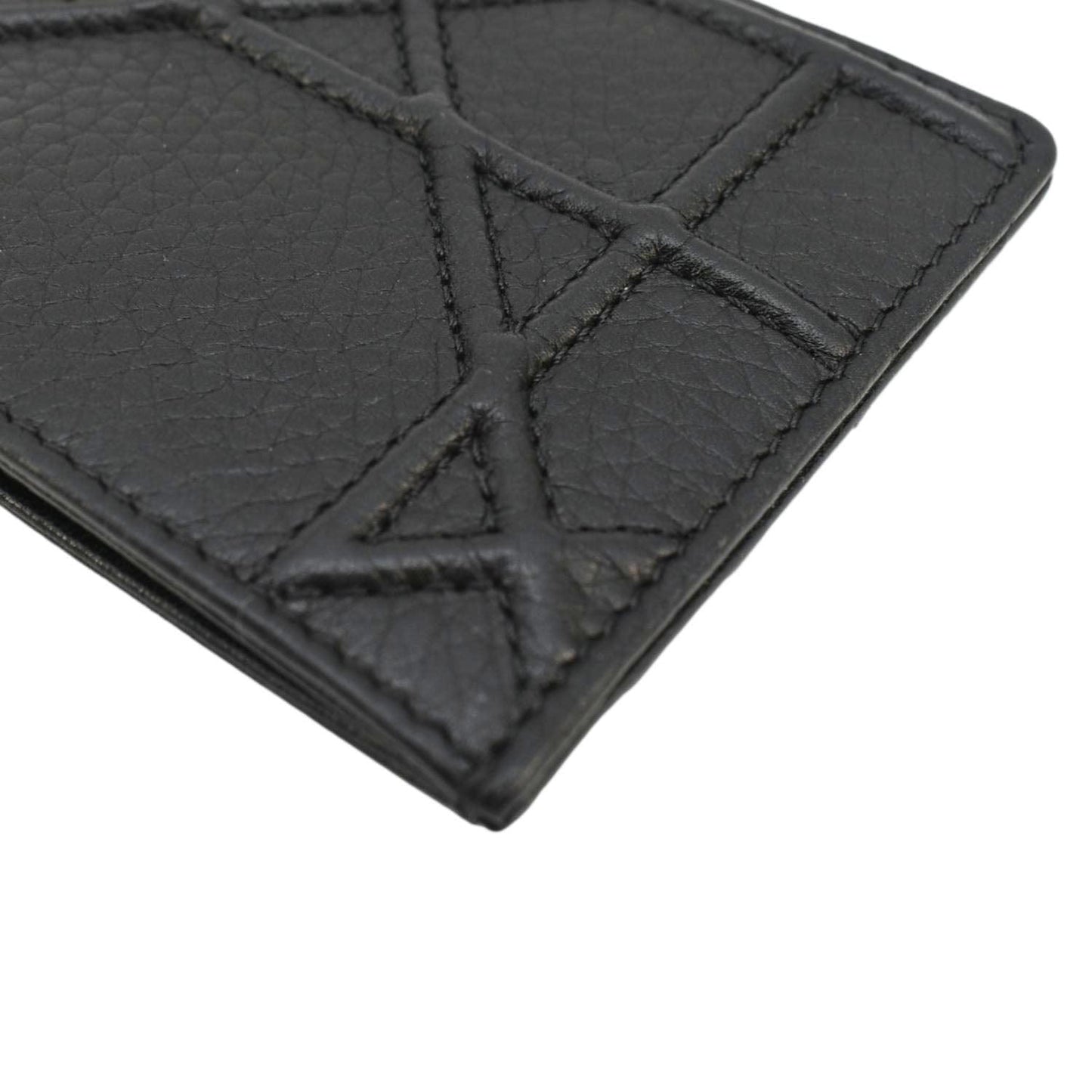 CHRISTIAN DIOR Diorama Cannage Leather Card Holder Black