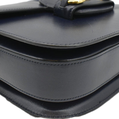 GUCCI Horsebit 1955 Small Leather Shoulder Bag Navy 602204