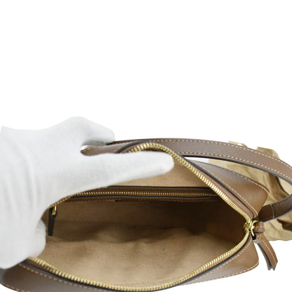GUCCI Horsebit 1955 Small GG Supreme Canvas Shoulder Bag Beige 645454