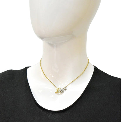 LOUIS VUITTON LV Gram Metal Zircorns Pendant Necklace Gold