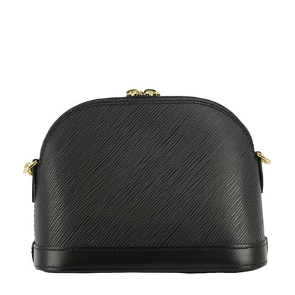 LOUIS VUITTON Alma Mini Epi Leather Satchel Bag Black