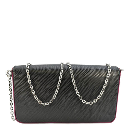 LOUIS VUITTON Felicie Pochette Epi Leather Crossbody Bag Black