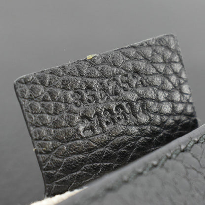 GUCCI Soho GG Flap Leather Chain Shoulder Bag Black 336752