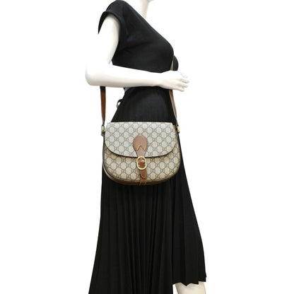 GUCCI Ophidia Small GG Canvas Messenger Bag Beige