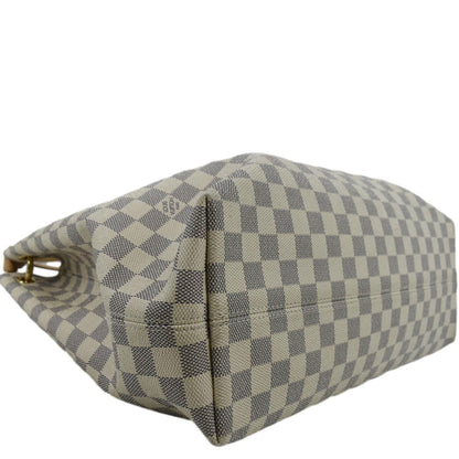 LOUIS VUITTON Graceful MM Damier Azur Shoulder Bag White