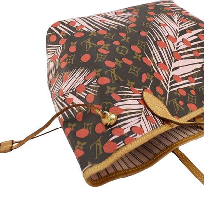 LOUIS VUITTON Neverfull MM Jungle Dots Monogram Canvas Shoulder Bag Brown