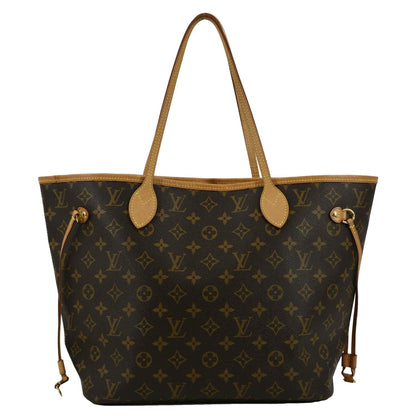 LOUIS VUITTON Neverfull MM Monogram Canvas Tote Bag Brown