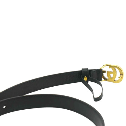 GUCCI Double G buckle Marmont Reversible Leather Belt Black 404912 Size 70.28