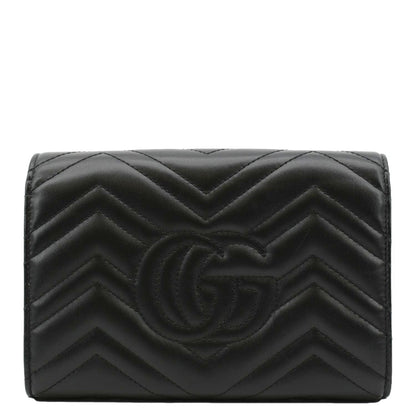 GUCCI GG Marmont Mini Matelasse Leather Crossbody Bag Black 474575