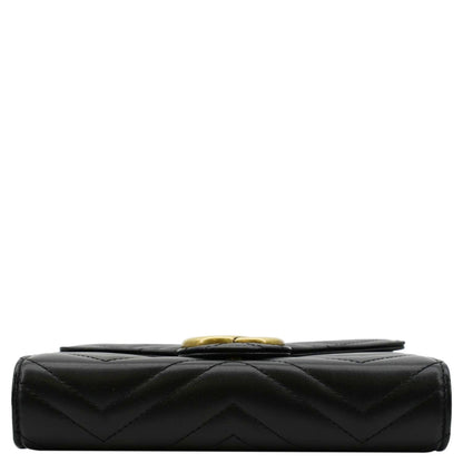 GUCCI GG Marmont Mini Matelasse Leather Crossbody Bag Black 474575