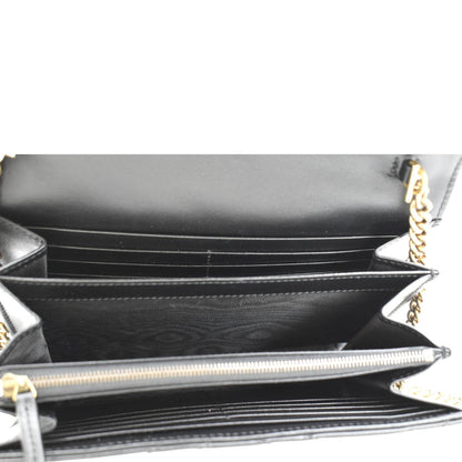GUCCI GG Marmont Mini Matelasse Leather Crossbody Bag Black 474575