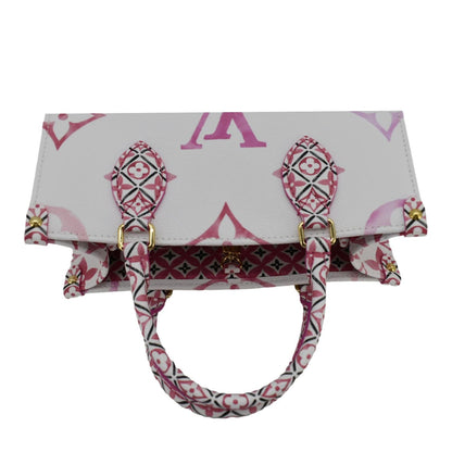 LOUIS VUITTON Onthego PM By The Pool Giant Monogram Canvas Tote Bag Pink