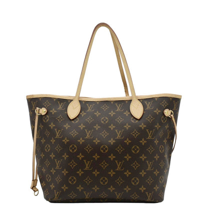 LOUIS VUITTON Neverfull MM Monogram Canvas Tote Bag Brown
