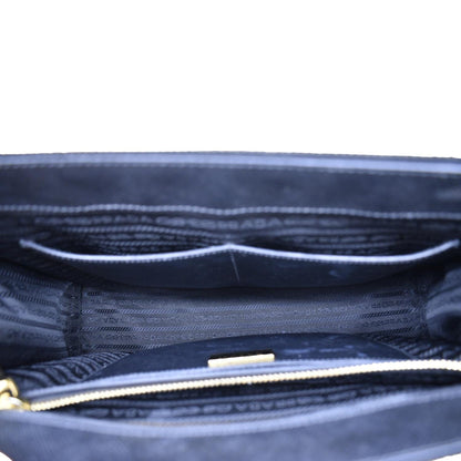 PRADA Saffiano Leather Shoulder Bag Black