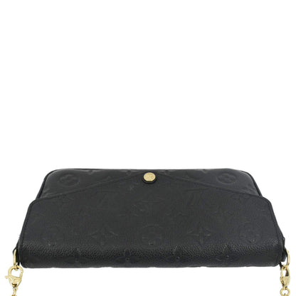 LOUIS VUITTON Felicie Monogram Empreinte Pochette Crossbody Bag Black